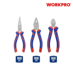 Bộ kìm 3 món gồm (điện, cắt, nhọn) 6 inch  Workpro WP201008