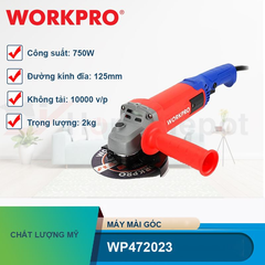Máy mài góc 125mm, công xuất 750W Workpro WP472023