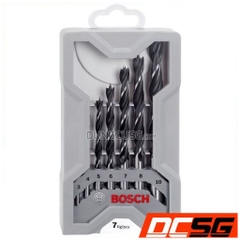 Bộ mũi khoan gỗ 3.0-10mm chuôi tròn Bosch 2607017034 (7 chi tiết/bộ)