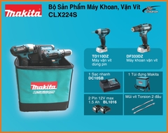 Bộ sản phẩm máy khoan, vặn vít dùng pin 12Vmax Makita CLX224S