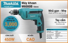 Máy khoan 10/25mm dùng điện 450W Makita M6000B