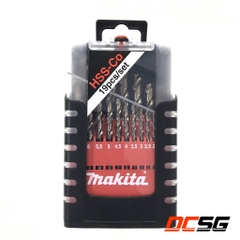 Bộ mũi khoan kim loại và Inox 1.0-10mm Hss-Co 5% Makita D-50463 (19 chi tiết/bộ)