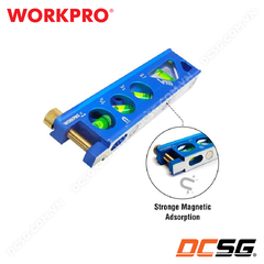 Thước thủy có từ tính, dạng hộp, bằng nhôm nguyên khối 165mm WORKPRO WP262025