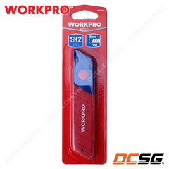 Lưỡi dao rọc giấy bản 18mm bằng thép SK2, kèm hộp đựng (1set = 10 cái) Workpro WP213004