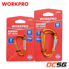 Bộ 2 cái móc khóa hình chữ D thân nhôm, có lò xo WORKPRO