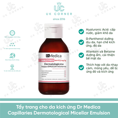 Tẩy trang cho da kích ứng Dr Medica Capillaries Dermatological Cleansing Micellar Emulsion 250ml