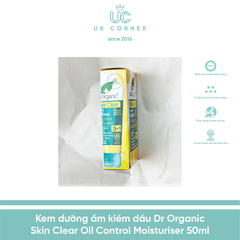 Kem dưỡng ẩm kiềm dầu Dr Organic Skin Clear Oil Control Moisturiser 50ml