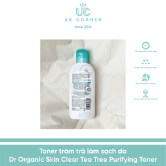 Toner tràm trà làm sạch da Dr Organic Skin Clear Tea Tree Purifying Toner 200ml