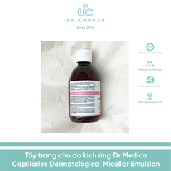 Tẩy trang cho da kích ứng Dr Medica Capillaries Dermatological Cleansing Micellar Emulsion 250ml