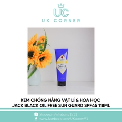 Kem chống nắng vật lí & hóa học Jack Black Oil-Free Sun Guard SPF45 118mL