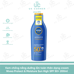 Kem chống nắng toàn thân Nivea Protect & Moisture SPF50 200 ml