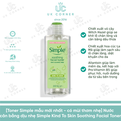 Nước cân bằng dịu nhẹ Simple Kind To Skin Soothing Facial Toner