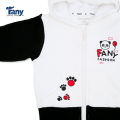 áo khoác thêu panda trắng đen