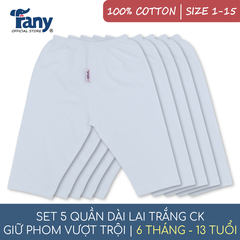 Set 5 quần dài lai trắng CK