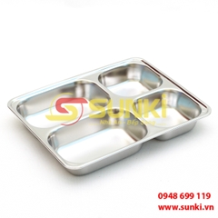 Khay cơm inox 4 ô KT 28x22x4.5cm