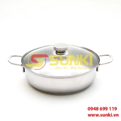 Lẩu Vietcook 3 đáy nắp kính phi 26