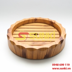 Khay sushi giả gỗ tròn SBSJSL-184