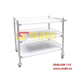 Xe đẩy 3 tầng inox 304 KT 80x50cm