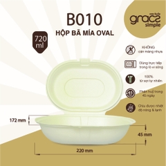 Hộp cơm oval 720ml (10 hộp / túi)