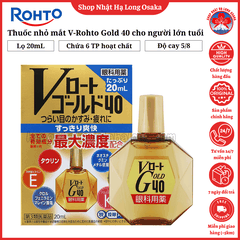 THUỐC NHỎ MẮT V-ROHTO GOLD 40 THE MÁT DÀNH CHO NGƯỜI TRUNG NIÊN VÀ CAO TUỔI 20ML - 4987241195725