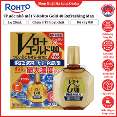 THUỐC NHỎ MẮT V-ROHTO GOLD 40 REFESHING MAX MÁT LẠNH DÀNH CHO NGƯỜI TRUNG NIÊN VÀ CAO TUỔI 20ML - 4987241195695
