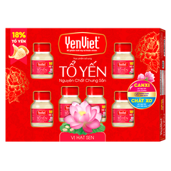 Tổ Yến Nguyên Chất Chưng Sẵn Vị Hạt Sen (18% Tổ Yến) [Hộp quà tặng 06 lọ x 70ml]