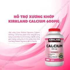 Viên uống bổ sung Canxi Calcium 600mg và vitamin D3 Kirkland