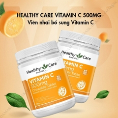 Viên nhai Vitamin C 500mg Healthy Care hộp 500 viên Úc