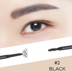 Chì Kẻ Mày Ngang Thế Hệ Mới Innisfree Auto Eyebrow Pencil - Black