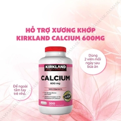 Viên uống bổ sung Canxi Calcium 600mg và vitamin D3 Kirkland