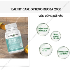 Viên uống bổ não Úc Healthy Care Ginkgo Biloba 2000mg