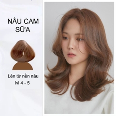 Thuốc Nhuộm Tóc Dạng Tuýp Màu Nâu Sữa Cam (Không Cần Tẩy)