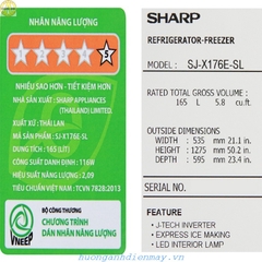 Sharp Inverter 180 Lít SJ-X196E-SL