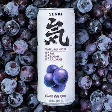 Nước Genki Sparkling vị Nho đen lon 330ml