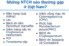 Một số bệnh nhiễm trùng cơ hội thường gặp ở người mắc HIV/AIDS.