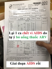 Chết vì AIDS do bỏ uống thuốc ARV.