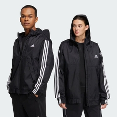 Áo Khoác Adidas Nam Nữ Chính Hãng - 3-Stripes Loose Fit Hooded Woven Jacket - Đen | JapanSport IB0248