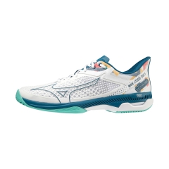 Giày Mizuno Nữ Chính hãng - Wave Exceed Tour 5 AC - Màu Trắng Xanh  | JapanSport 61GA227030