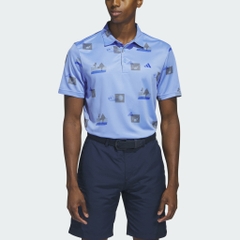 Áo Polo Adidas Nam Chính Hãng - Allover-Print Golf Polo Shirt - Màu Xanh | JapanSport HR8000