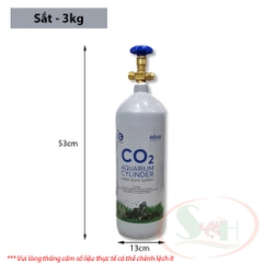 Bình co2 thủy sinh sắt thép 2kg, 3kg