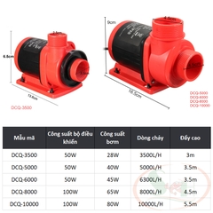 Bơm điện tử Jebao DCQ 3500, 5000, 6000, 8000, 10000 Marine DC Pump