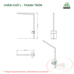 Chân treo đèn Week chữ L thanh tròn, dẹt