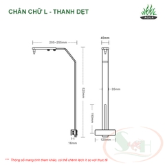 Chân treo đèn Week chữ L thanh tròn, dẹt