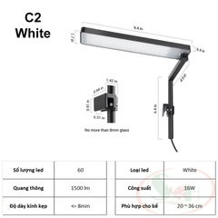 Đèn led kẹp Chihiros C2 trắng, RGB Desktop Light