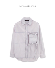 L0ujs Vujtt0n Bleached Oversized Laced Shirt cs9