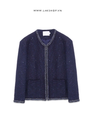 Áo Navy Blue Bling Tweed Jacket cs2