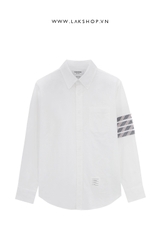 TB White Oxford 4-Bar Grey Stripe Shirt