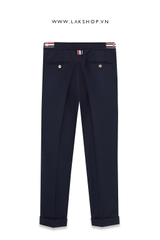 Th0m Br0wne Navy Side Tab Slim Fit Trouser