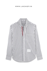 Th0m Br0wne Stripe Cotton Oxford Grosgrain Placket Shirt