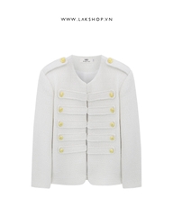 Áo Cream White Militaty with Gold Button Jacket cs2